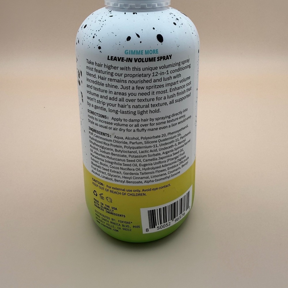 FoxyBae Gimme More Leave-In Conditioner Spray 8oz 12-in-1 Sulfate Free NIB - Picture 3 of 4